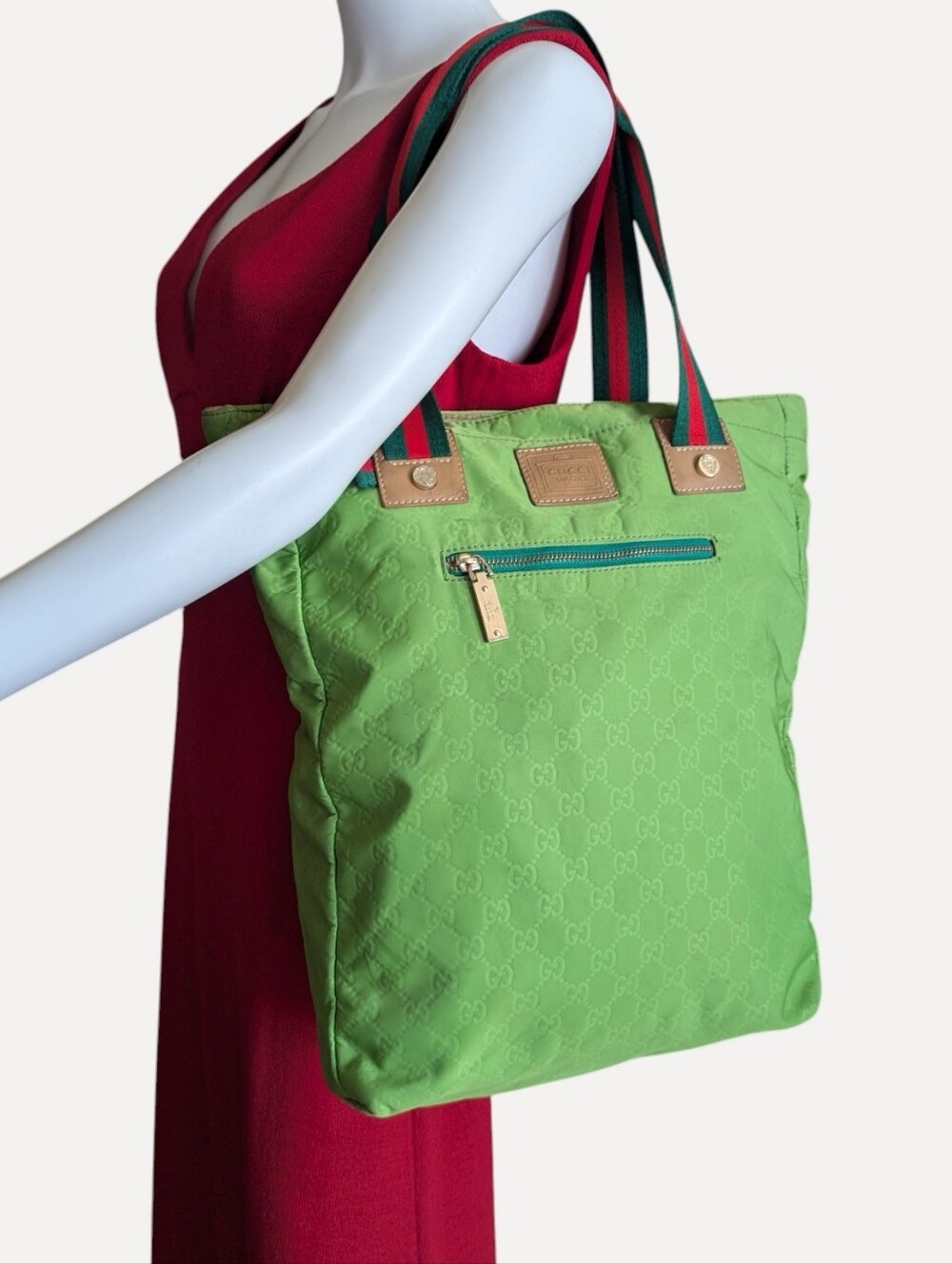 vintage Gucci GG NylonWeb Tote Bag, featuring the brand's iconic signature